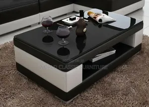 Modern Luxury Glass-Top 2-Tier Coffee Table