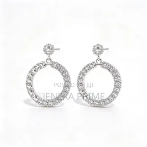 Shiny Crystal Round Hoop Earrings