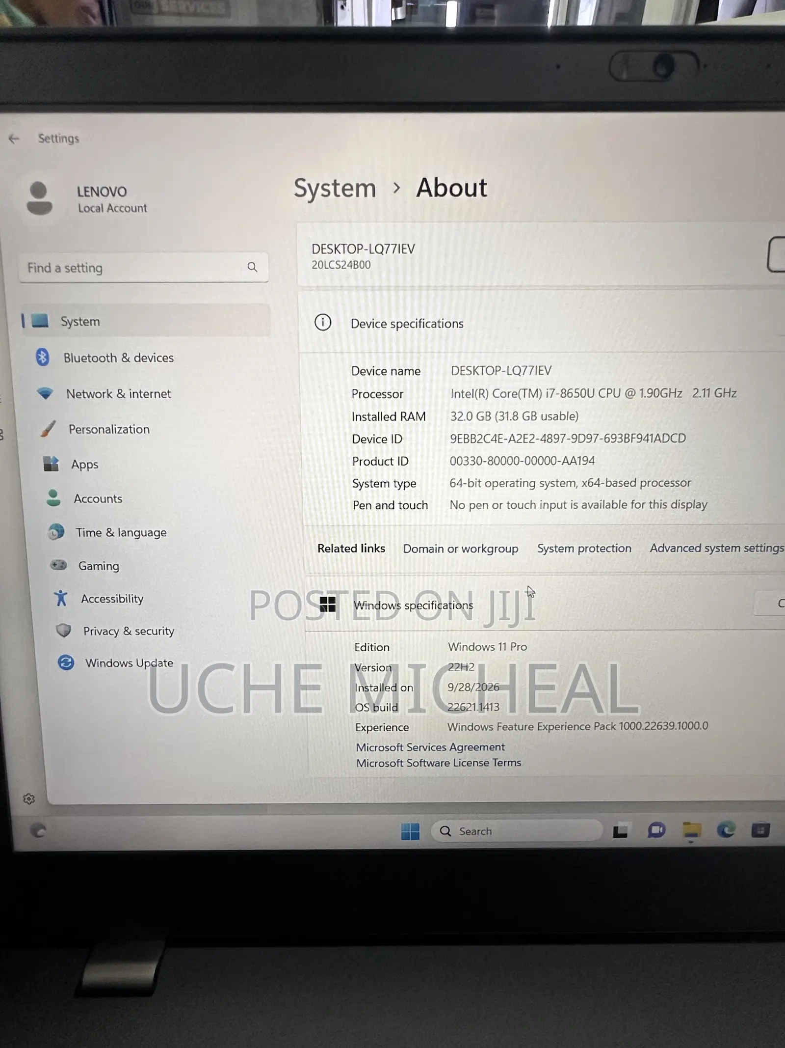 Laptop Lenovo ThinkPad P52s 24GB Intel Core i7 SSD 256GB