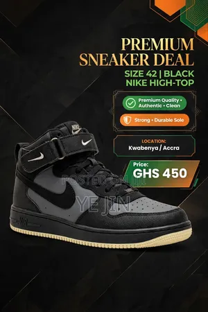 Nike High-Top Sneakers
Size 42-Black
GHS 450