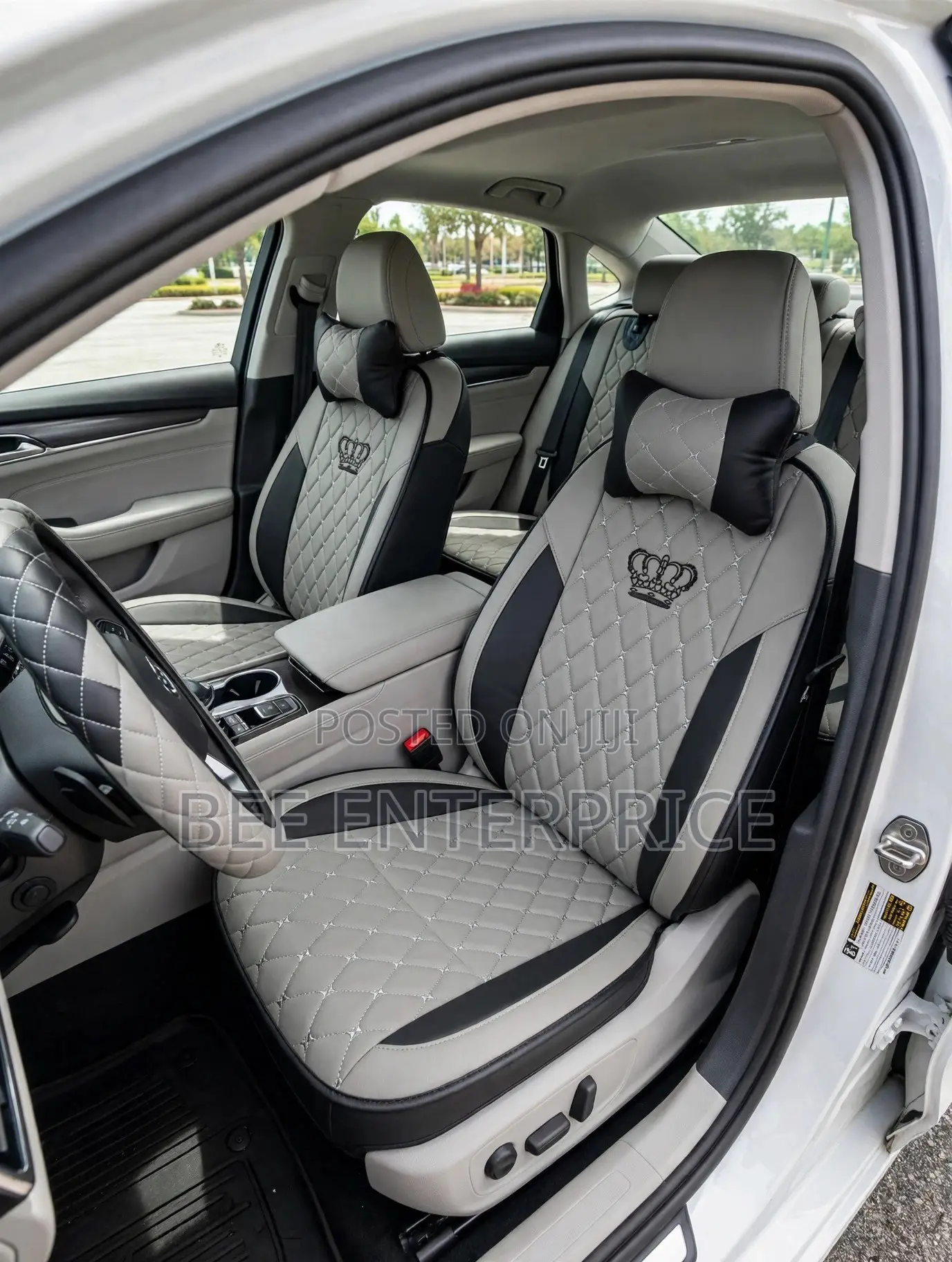 Crown Car Seat Covers- Grey/Black and Full Black