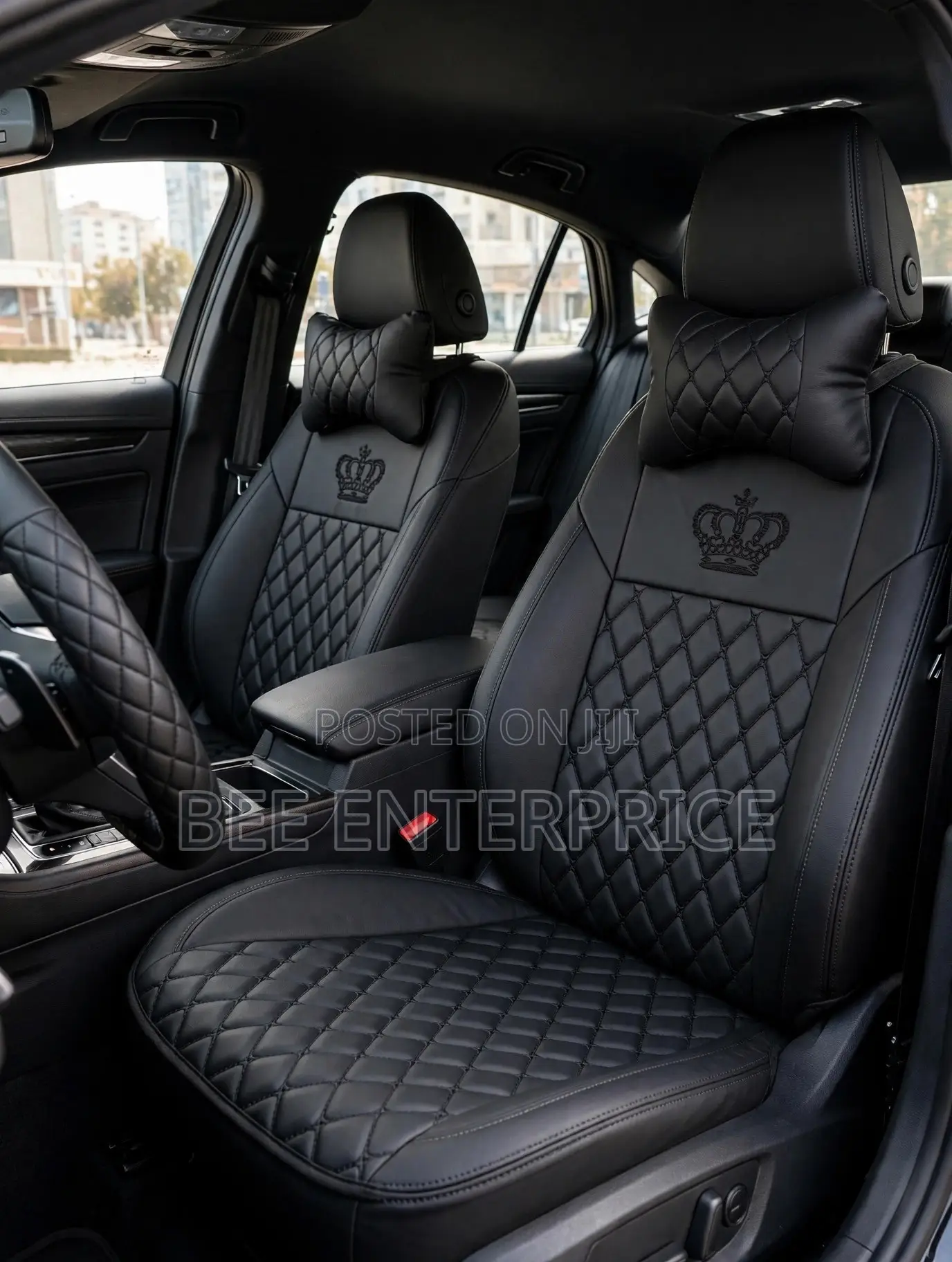 Crown Car Seat Covers- Grey/Black and Full Black