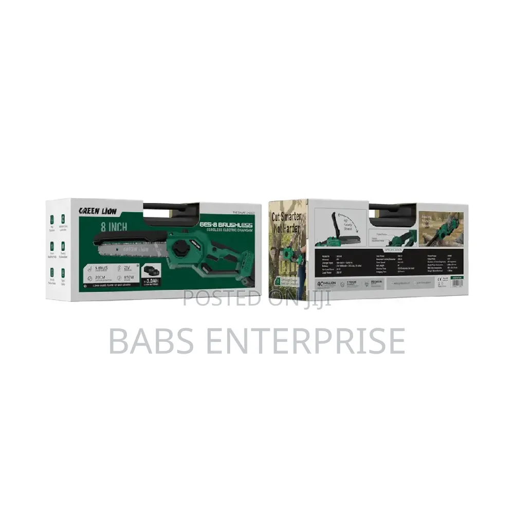 Green Lion GES-8 Brushless Cordless Electric Chainsaw – Green