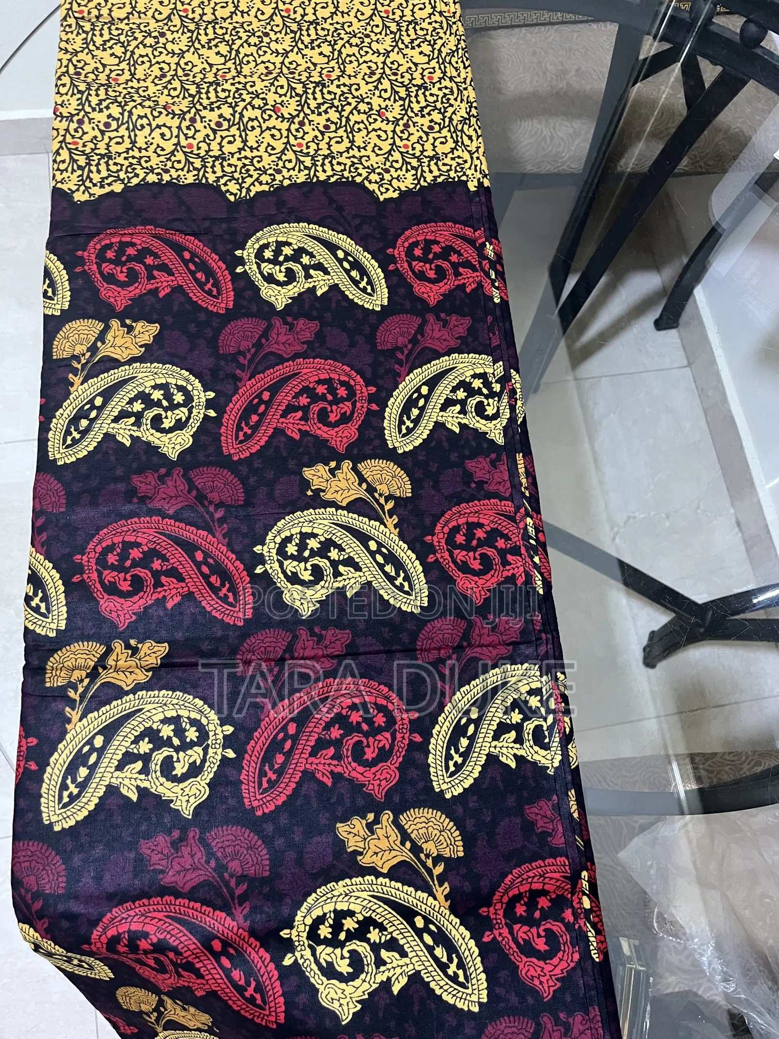 Burgundy and Gold African Print