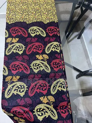 Burgundy and Gold African Print