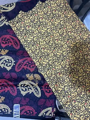 Burgundy and Gold African Print