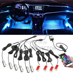 Car Interior RGB Ambient LED Strip Lights - App Controlled ‎
