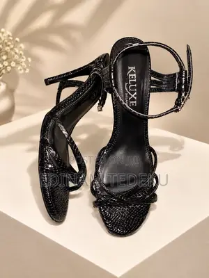 Keluxe Milano Black Strappy Heels