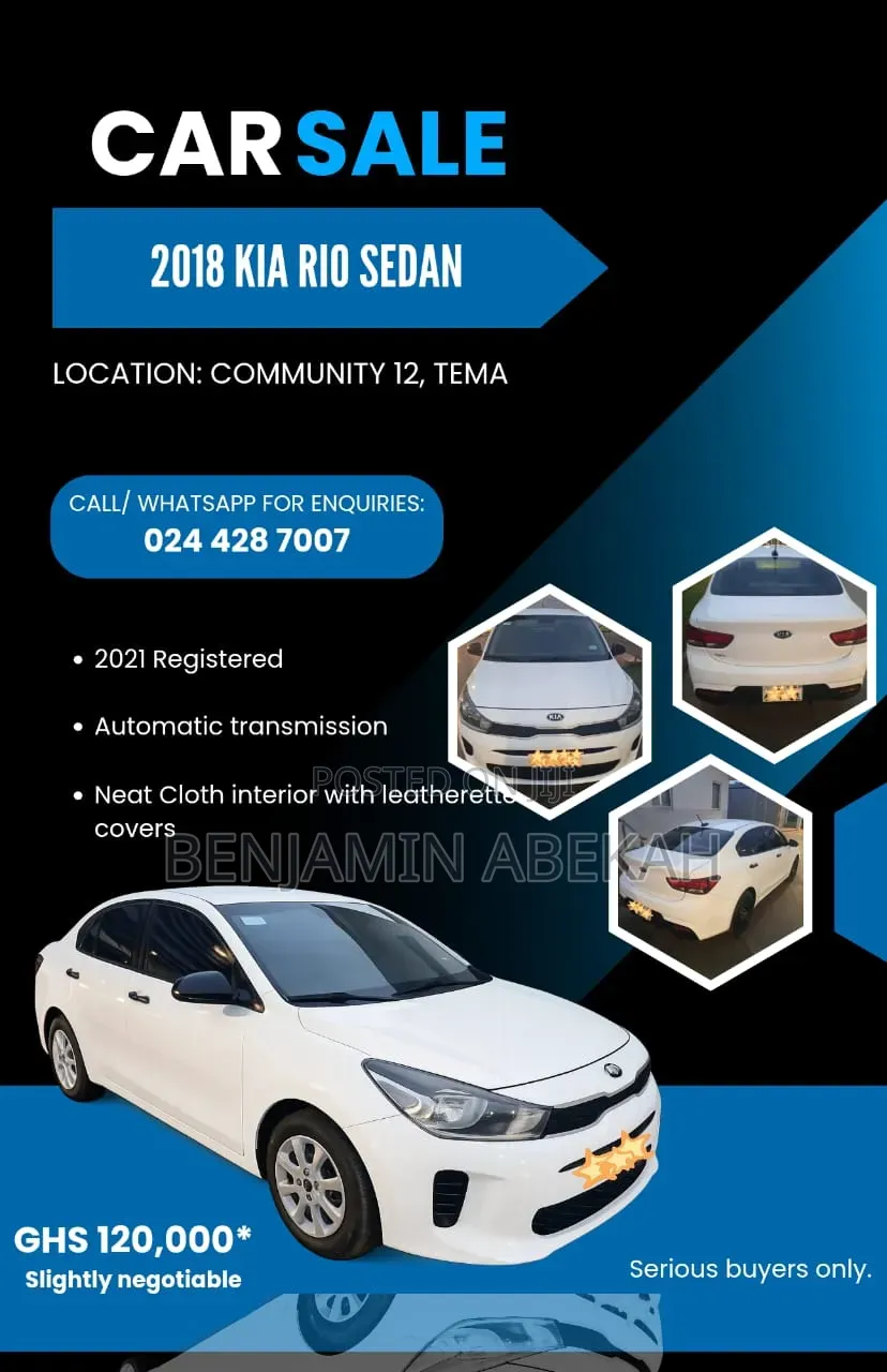 Kia Rio S Sedan 2018 White