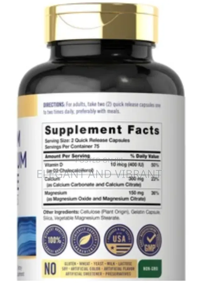 Calcium Magnesium Citrate With Vitamin D-3 | 150 Capsules