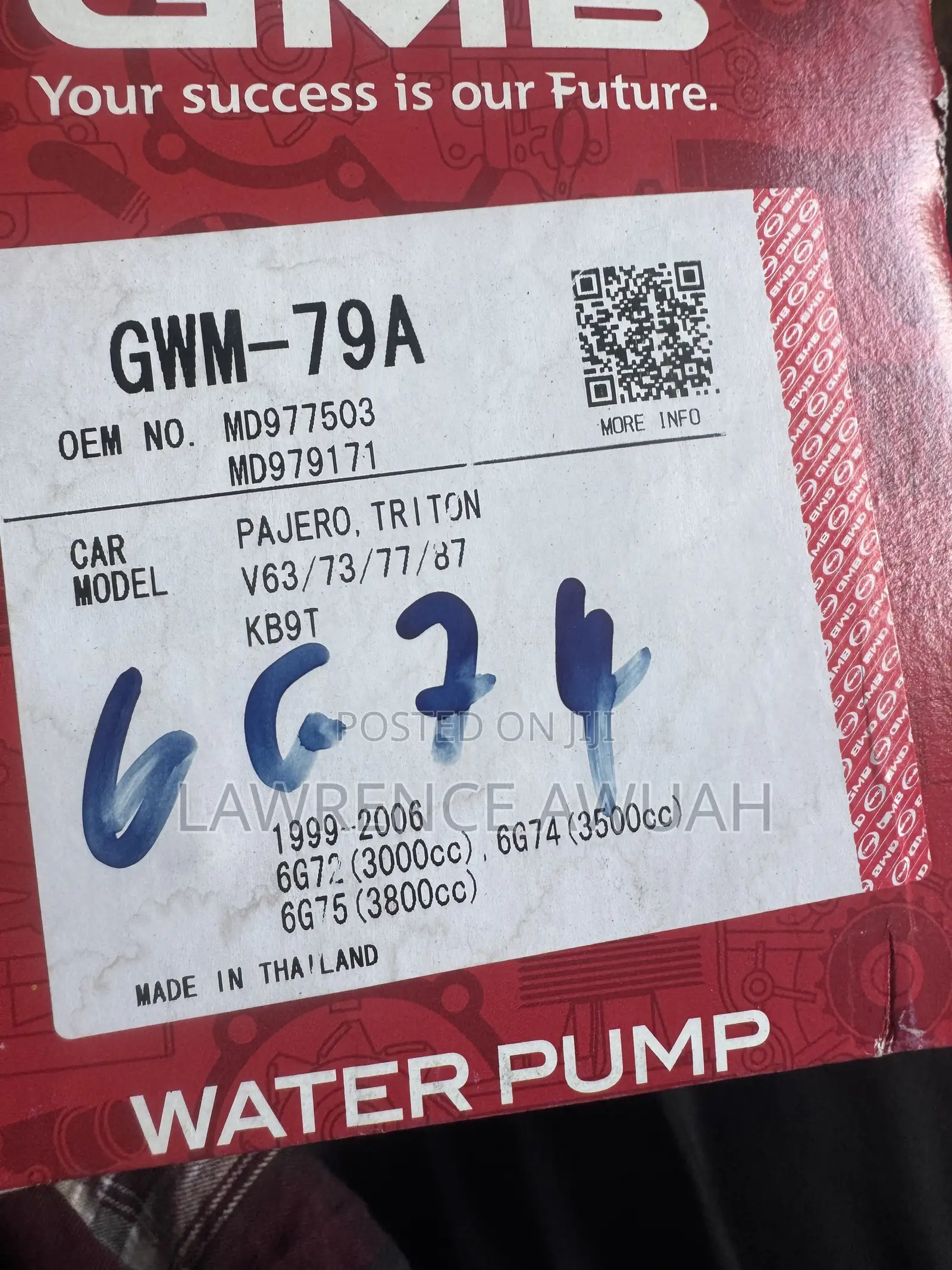 Mitsubishi Pajero 6G74 Petrol 3.0, 3.5l. Original Water Available