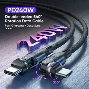 540° Rotating 240W Fast Charging Cord for iPhone17/16 Pro,Samsung S25