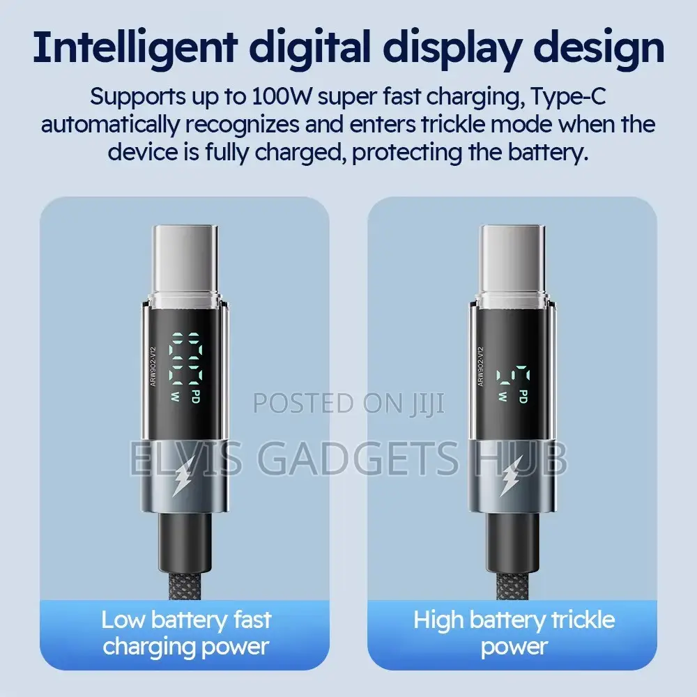 Type C to Type C Cable 100W PD Fast Charging USB C- C Display Cable