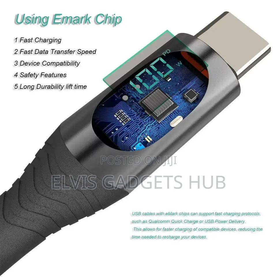 Type C to Type C Cable 100W PD Fast Charging USB C- C Display Cable