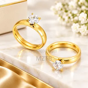Non-Fade Zircon Promise/Wedding Ring - Gold