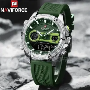 Naviforce Silver Watch With Rubber Strap
