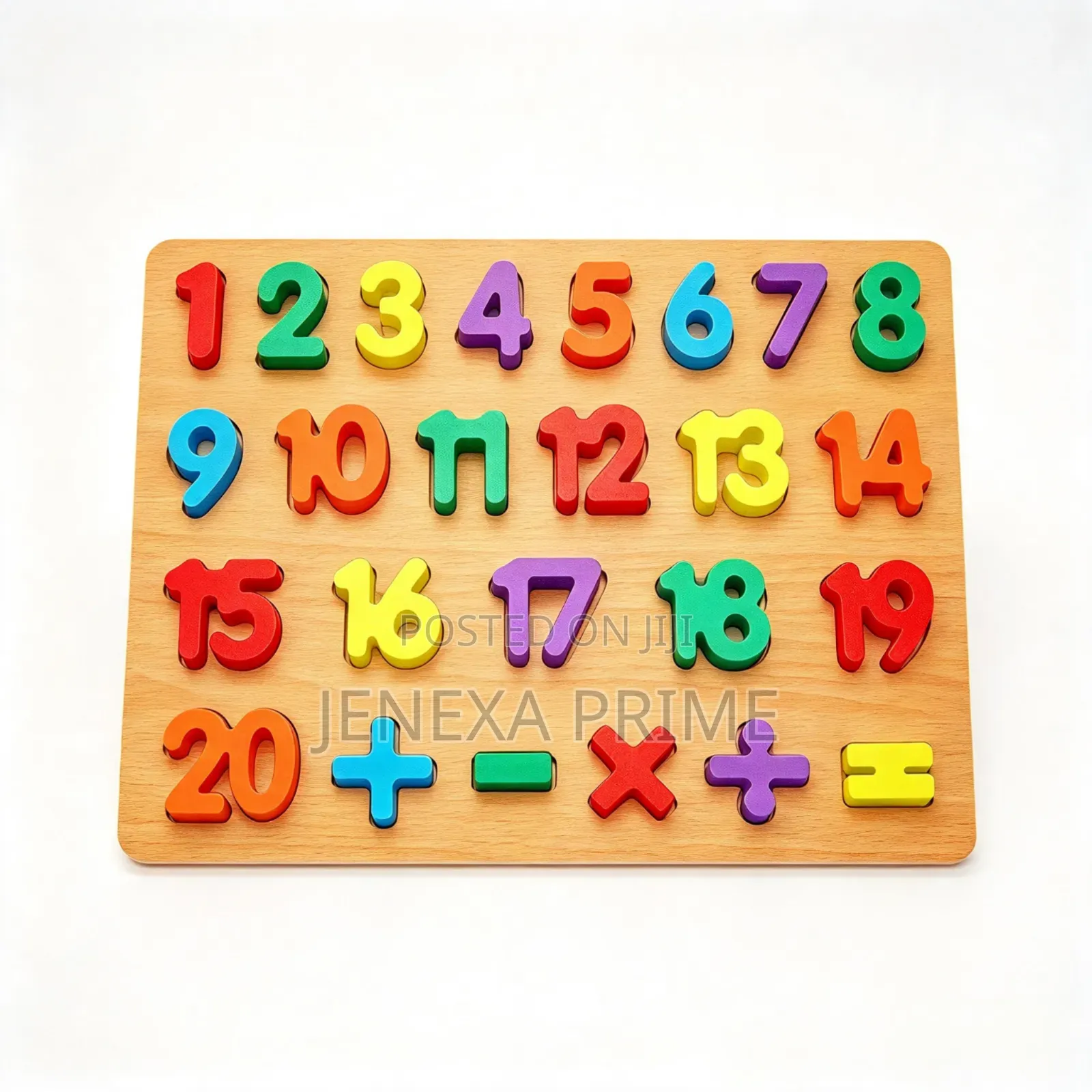 Wooden Puzzle of Cutout Number Learning Board