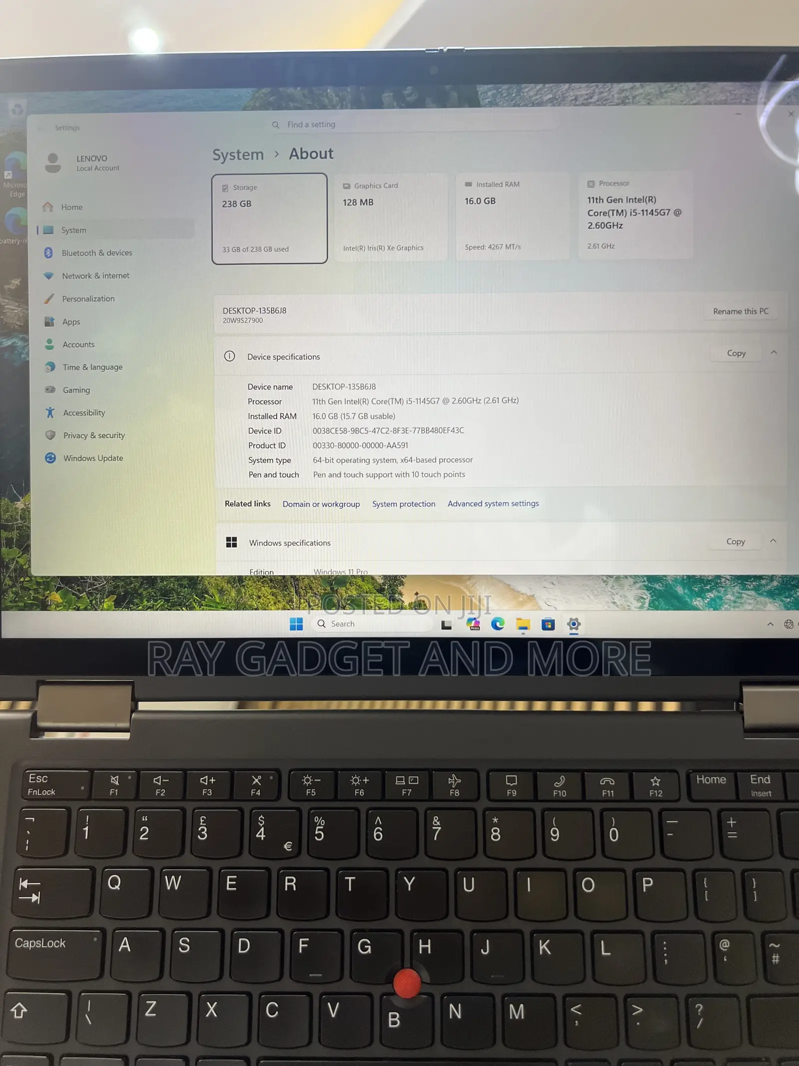 Laptop Lenovo ThinkPad x13 Yoga 16GB Intel Core i5 SSD 256GB