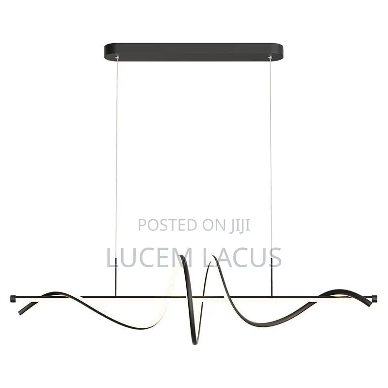 Linear Wave-Shaped Pendant Light