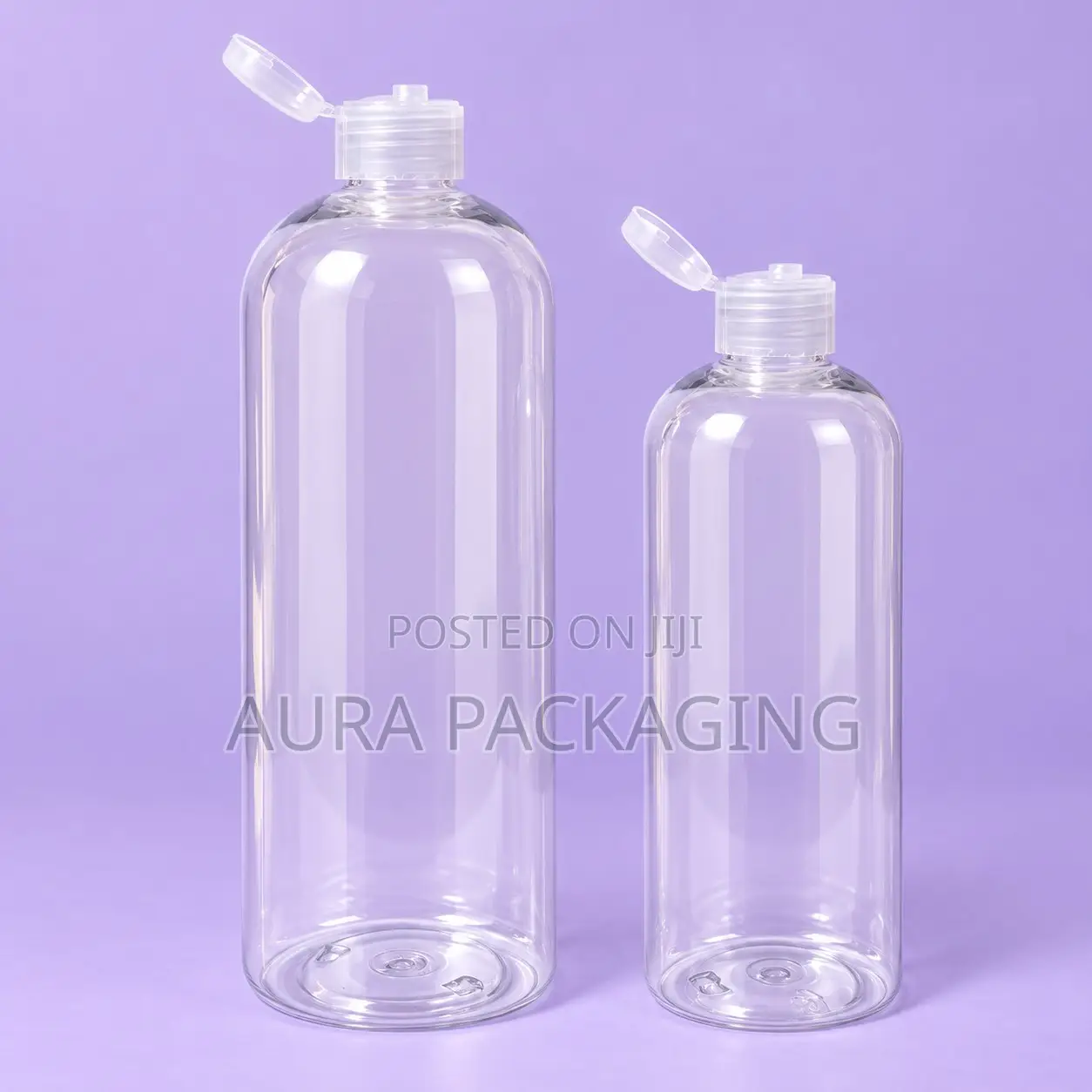 Clear Shower Gel or Lotion Bottle With Flip Cap