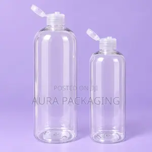 Clear Shower Gel or Lotion Bottle With Flip Cap