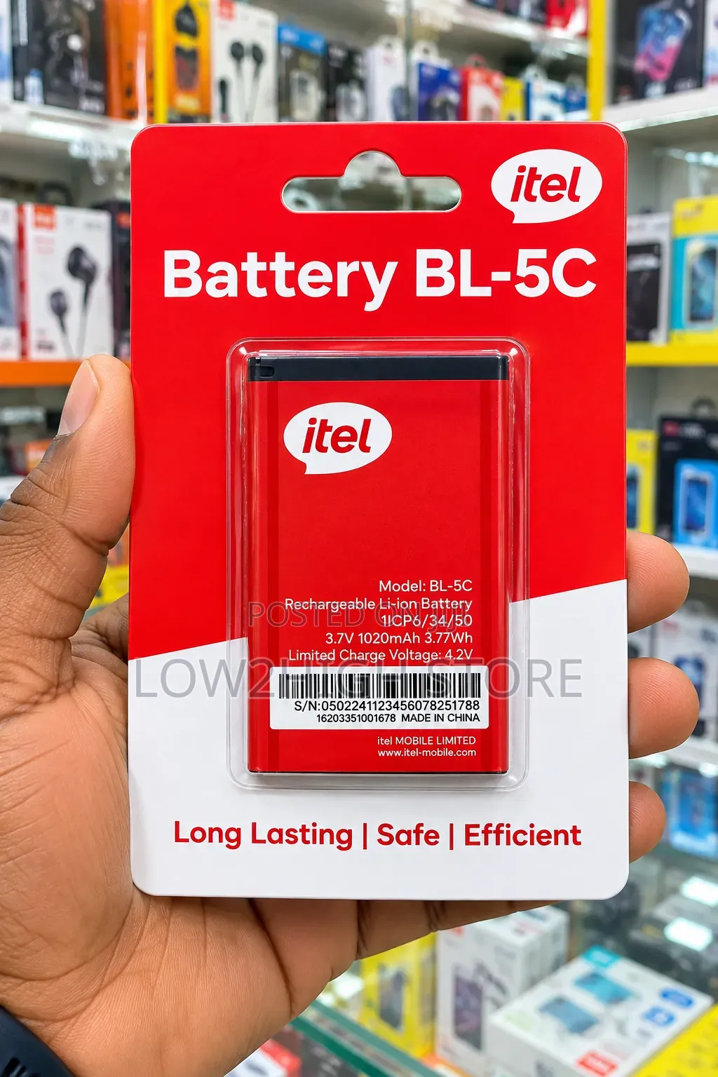 Itel BL-5C Rechargeable Li-Ion Battery - 1020mAh, 3.7V