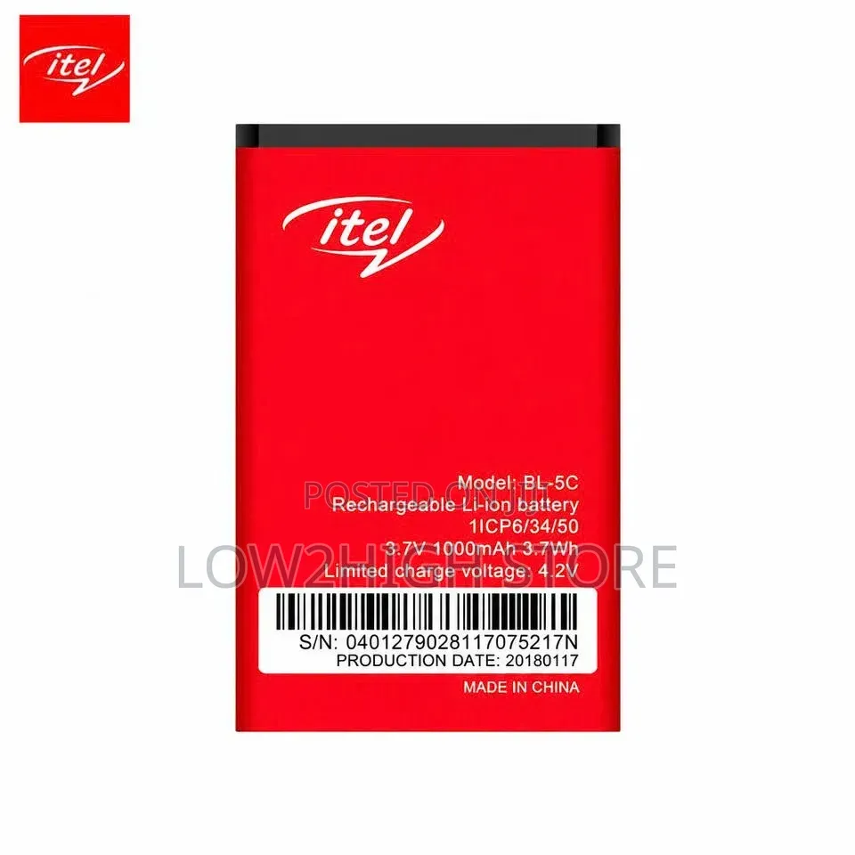 Itel BL-5C Rechargeable Li-Ion Battery - 1020mAh, 3.7V