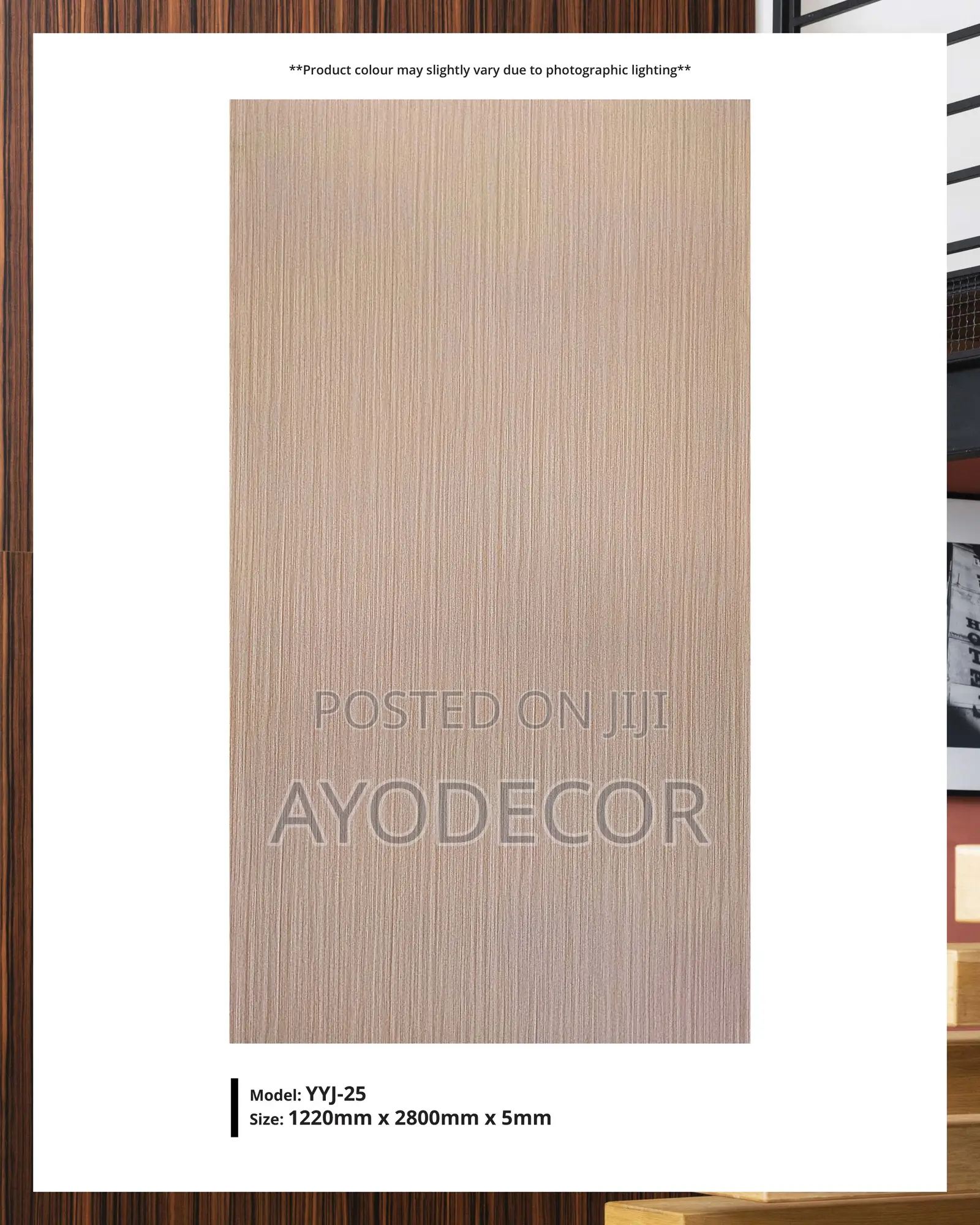 Urkish Bamboo Charcoal Finish Panel 4FT × 9.5FT 8MM