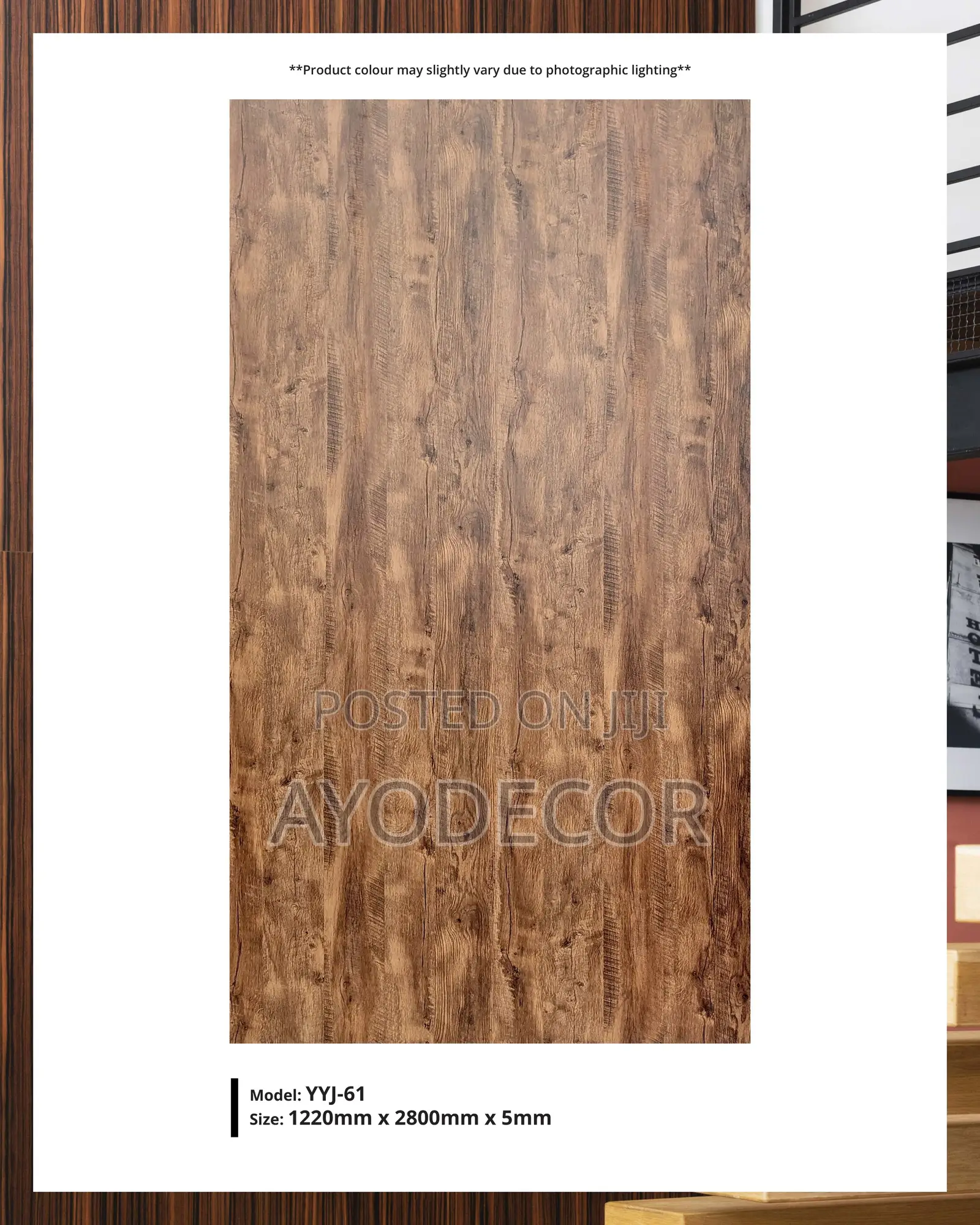 Urkish Bamboo Charcoal Finish Panel 4FT × 9.5FT 8MM