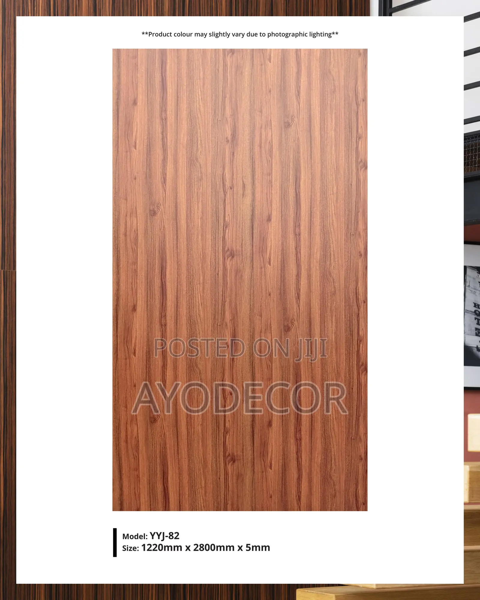 Urkish Bamboo Charcoal Finish Panel 4FT × 9.5FT 8MM