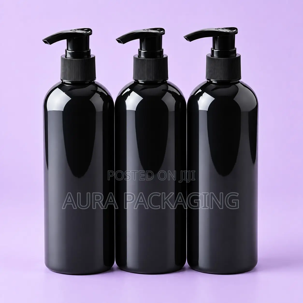 Black Lotion Bottle With Black or Gold Pump 250ml
