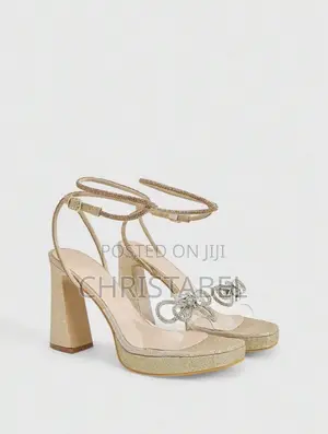 Ladies Glitter Golden Heel