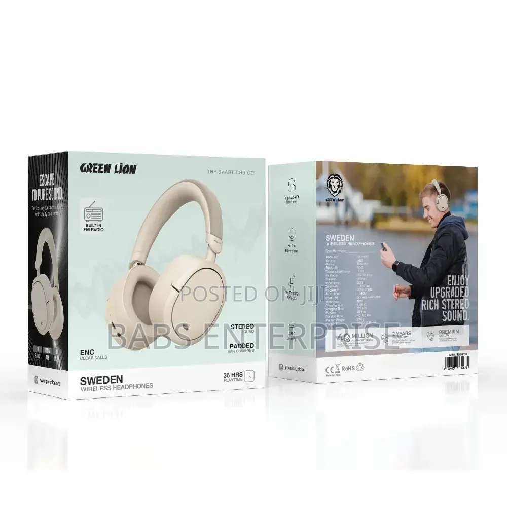 Green Lion Sweden Wireless Headphones – Biege