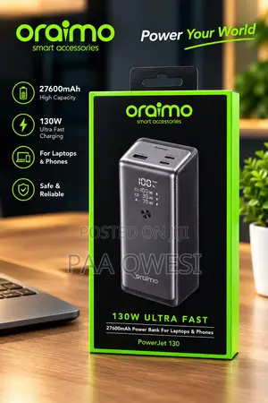 Oraimo PowerJet 130W 27600mAh Fast Charging Power Bank