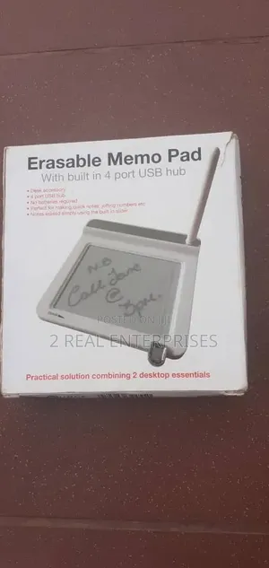 Desktop Erasable Memo Pad With Built-in 4-Port USB Hub Stylus