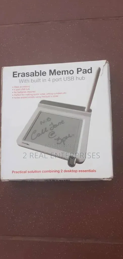 Desktop Erasable Memo Pad With Built-in 4-Port USB Hub Stylus