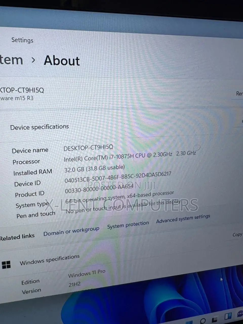 Laptop Alienware M15 r3 32GB Intel Core i7 SSD 1T