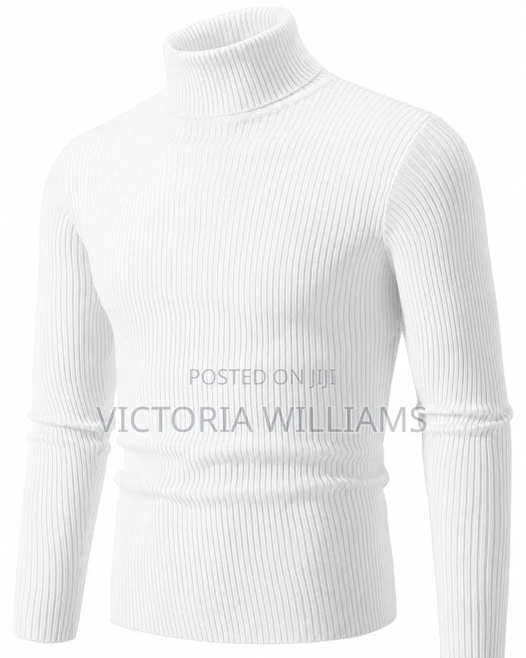 Men's Turtleneck Pullover Plain Ribbed Knitted Jumper Casual Turtlenec