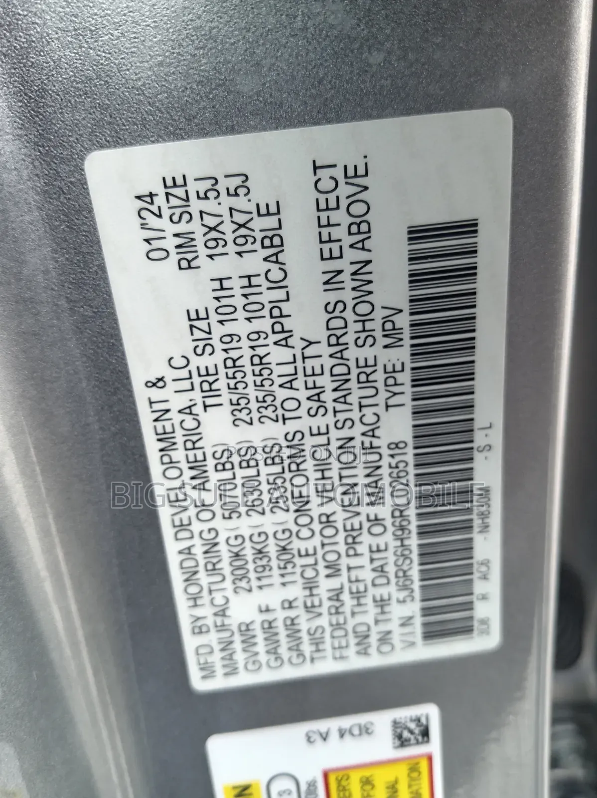 Honda CR-V EX-L AWD 2024 Silver