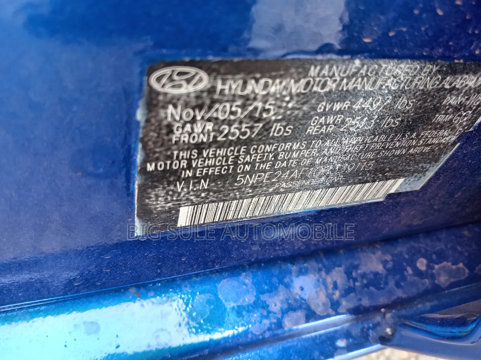 Hyundai Sonata Sport Sedan FWD (2.4L 4cyl 6A) 2016 Blue