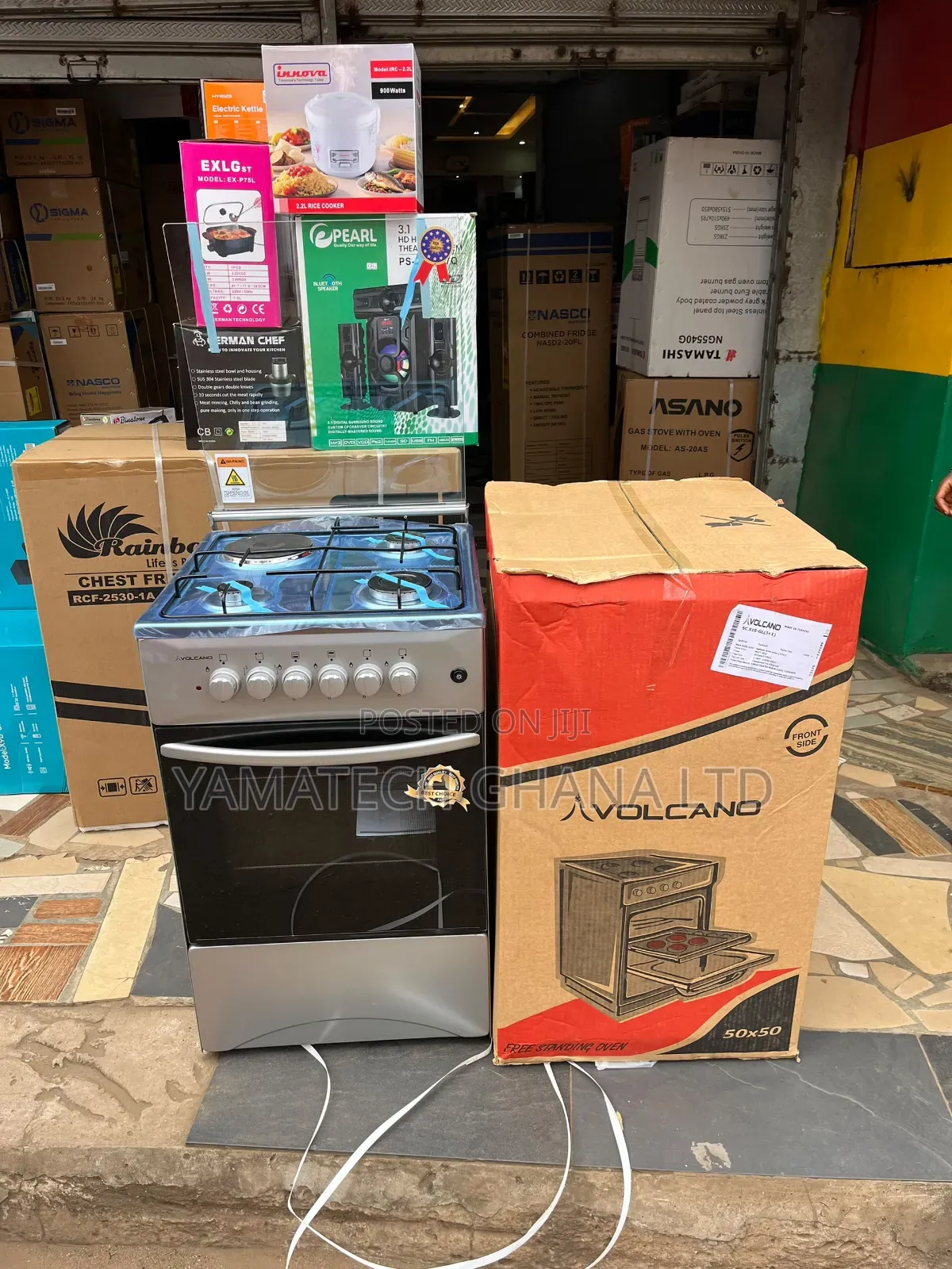 Original Volcano 50x50cm 1 Electric 3 Gas Stove With Oven and Grill