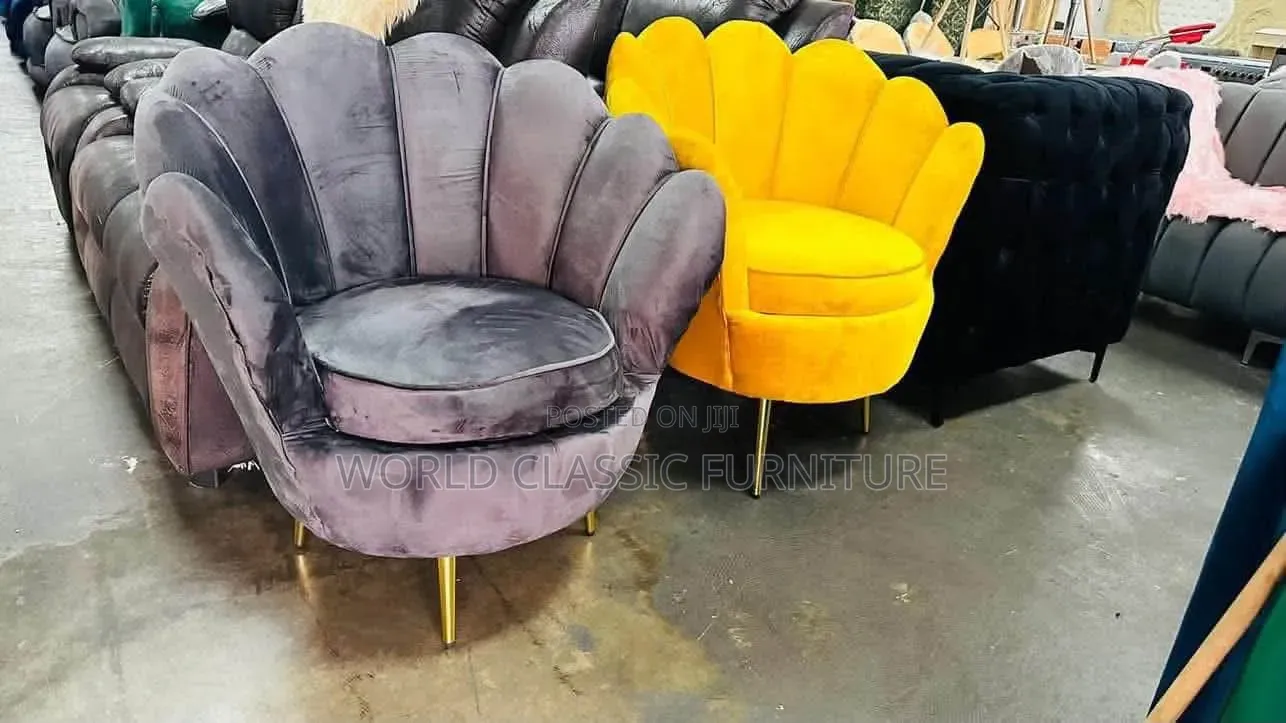 Luxury Velvet Shell Accent Chair