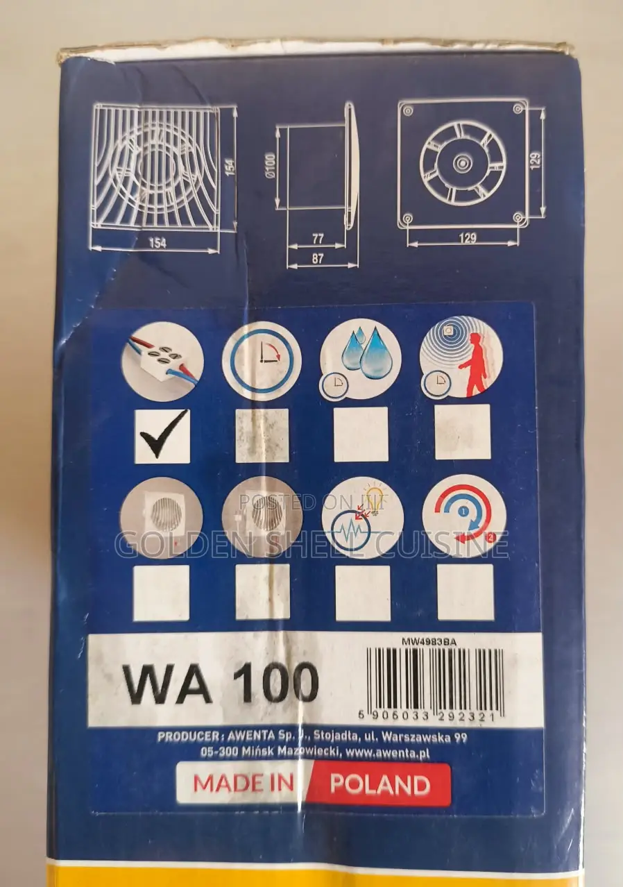 Awenta WA100 Ventilation Fan Ø100mm