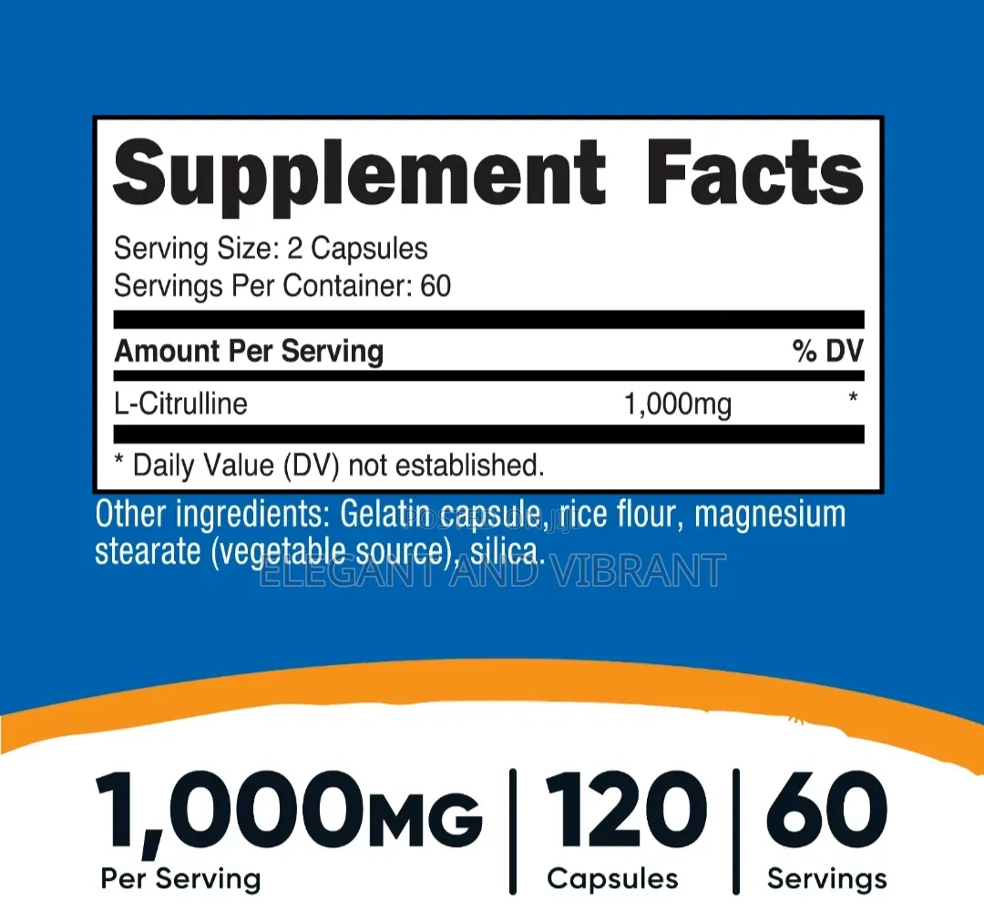 L-Citrulline 500mg, 120 Capsules ,