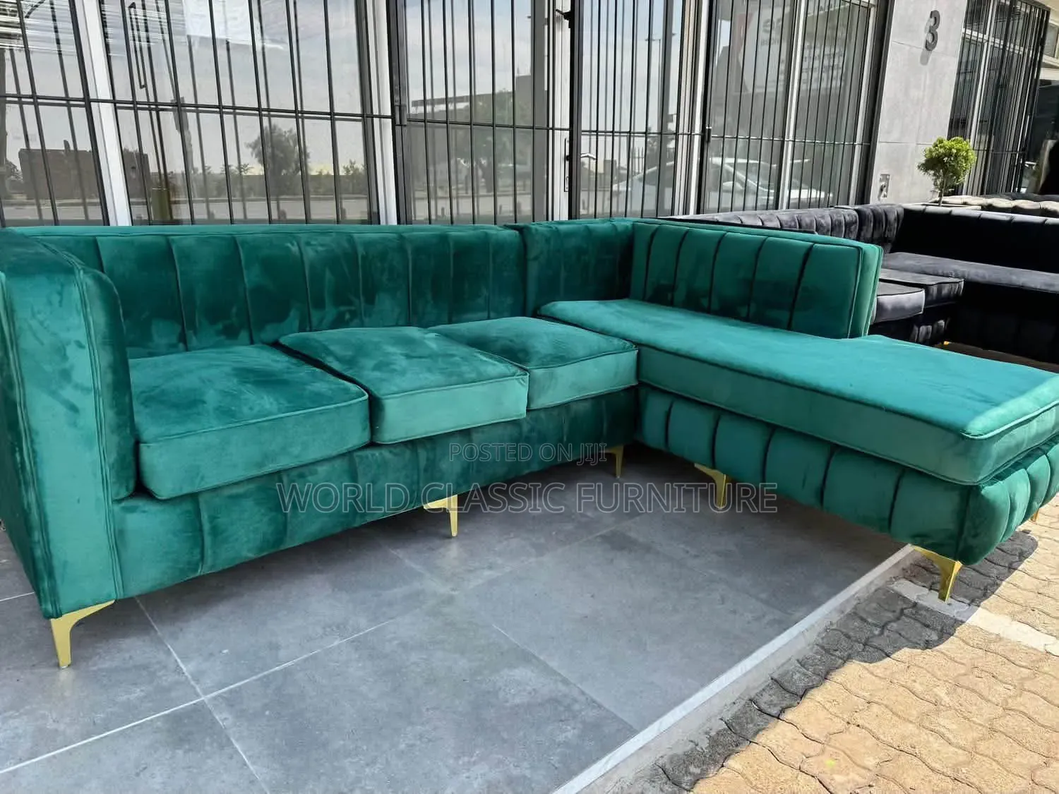 L-Shaped Velvet Sectionals
