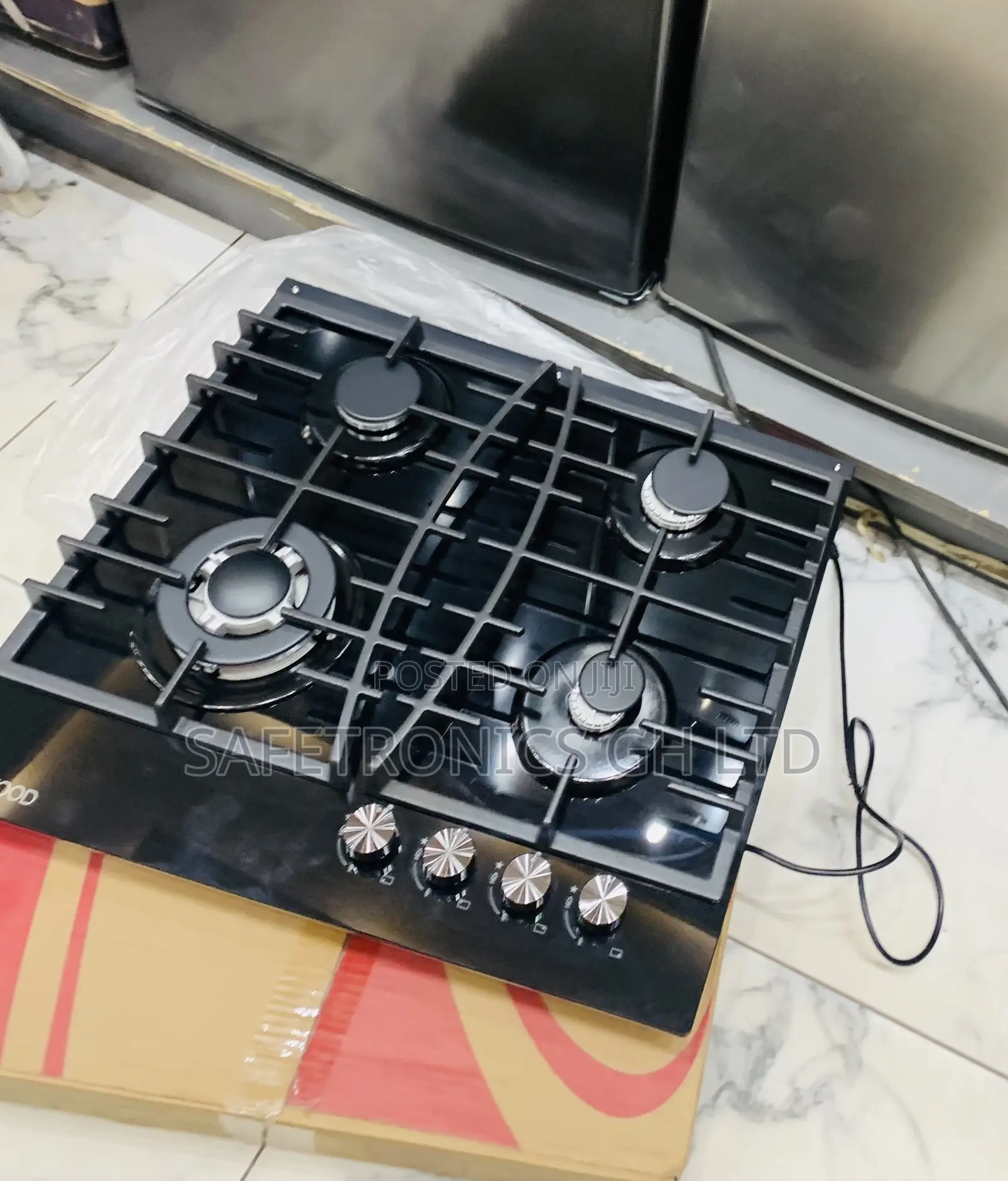 High Reliable Inbuilt Black Kenwood 4 Gas Hob Glass