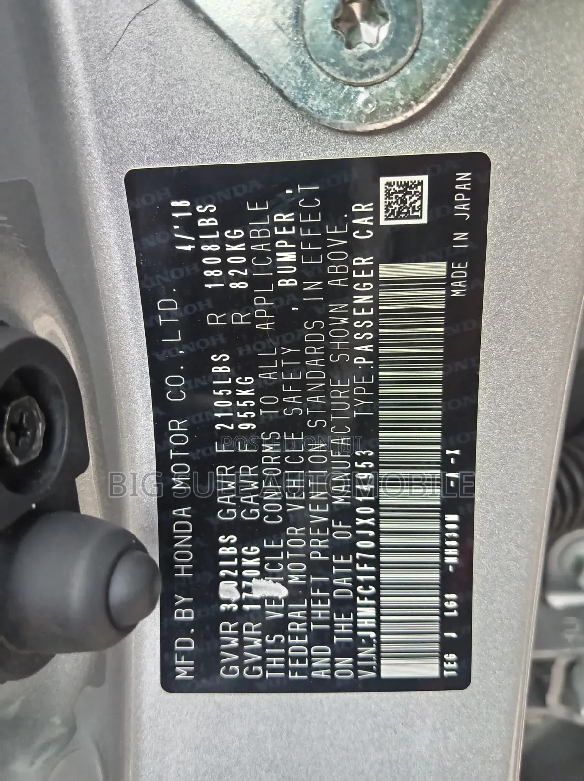 Honda Civic EX-L Sedan 2018 Silver