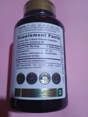 Serrapeptase 120000 SPU | 120 Capsules | Supports Sinus Health