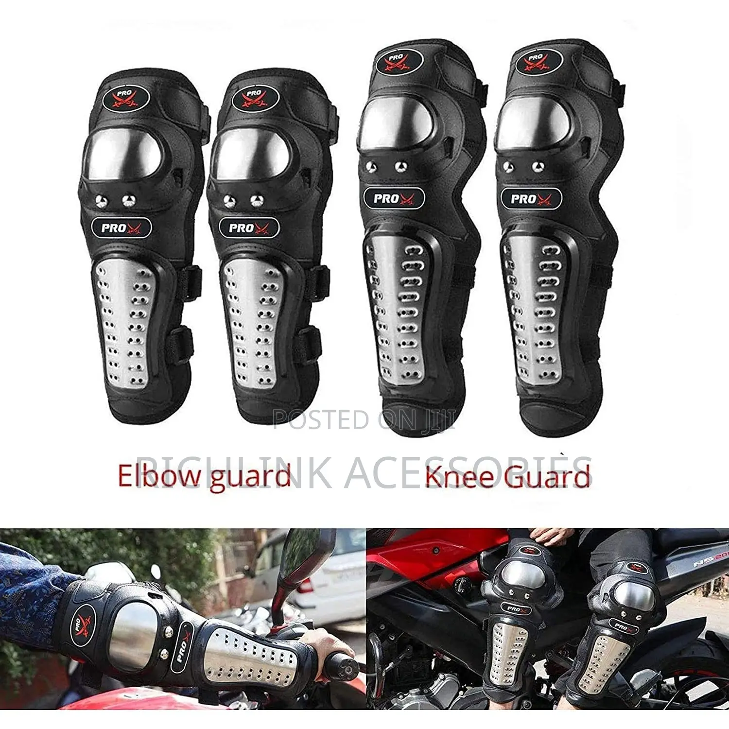 Steel Knee & Elbow Guard for Bikers and Riders