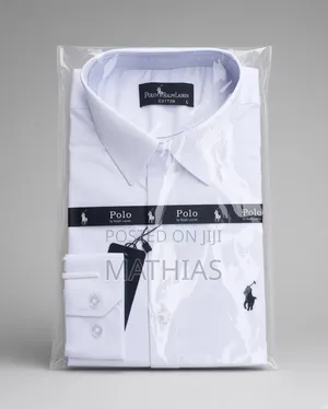 Long Sleeves White Polo Shirt